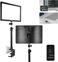 15.5" LED Streaming Key Light, Clamp on Desk Panel Video Lighting for Gaming Recording Zoom Call, CRI97+, 2.4G PC/Mac iOS/Android APP Control, Compatible with Elgato Stream Deck, GL1 PRO Black