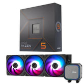CPU AIO Combo - AMD Ryzen 5 7600X Processor with MSI MAG Coreliquid A13 360 AIO ARGB CPU Liquid Cooler 360mm Radiator LGA 1700/1851 / AM5/ AM4 Compatible
