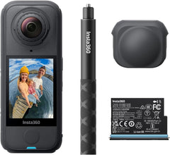 X4 Air Starter Bundle - Lightweight 165g 8K 360 Camera, Invisible Selfie Stick, Replaceable Lenses, Shoot First & Frame Later, Built-in Wind Guard, FlowState Stabilization, AI-Powered App