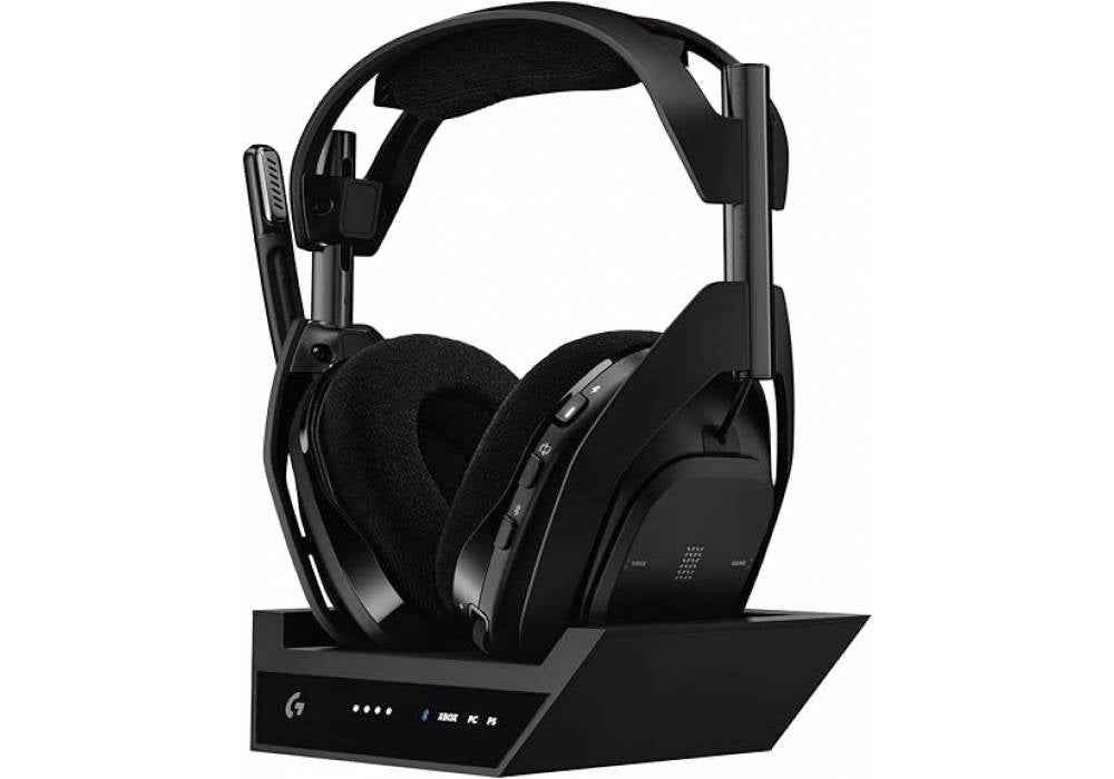 Logitech G Astro A50 X Omni-Platform Wireless Gaming Headset + Base Station for PS5, Xbox, PC: PLAYSYNC Video & Audio Switcher, HDMI 2.1 4K 120Hz VRR, <24 bit/48 kHz, 24hr Battery, 2.4GHz & BT - Black