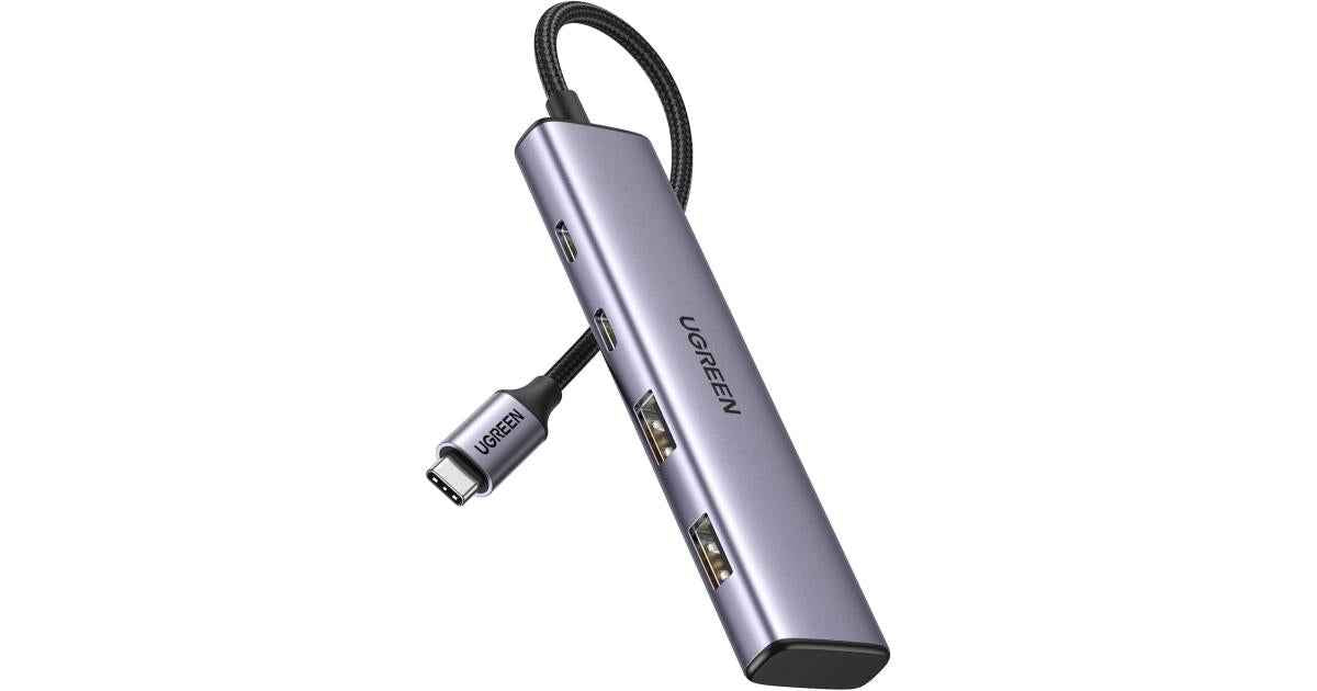 UGREEN 4 Ports USB C with 2 USB C & 2 USB 3.0, Aluminium USB C Hub
