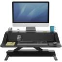 Fellowes Lotus™ Sit-Stand Workstation Desk Riser - Black | 22 Height Settings, Smooth Lift Technology, Integrated Cord Management & Fully Assembled