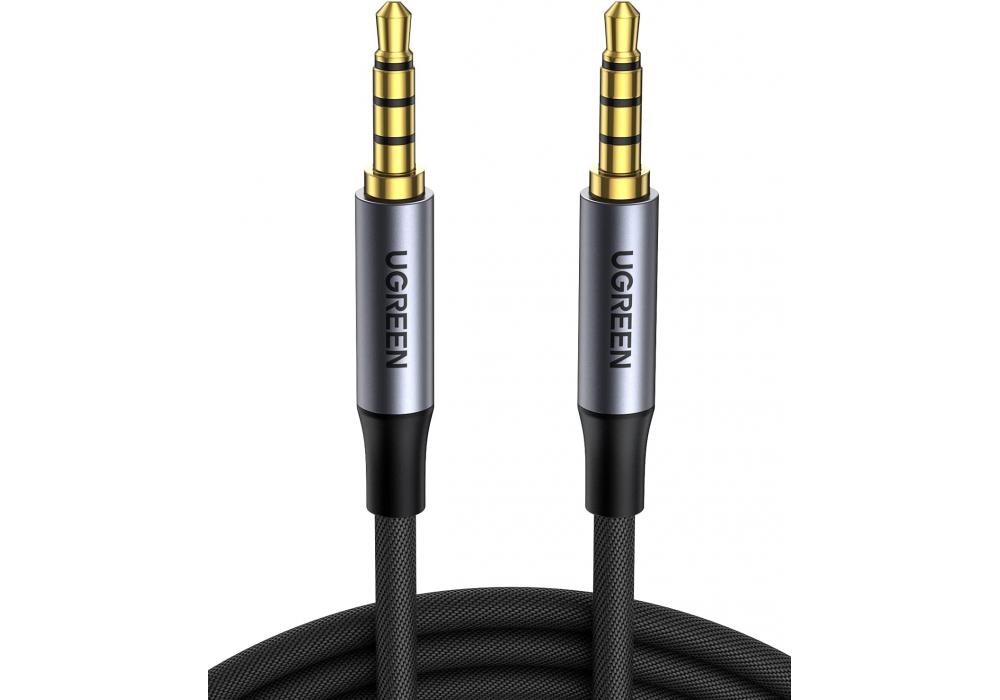 UGREEN 3.5mm Audio Cable Braided 4-Pole Hi-Fi Stereo TRRS Jack Shielded Male to Male AUX Cord Compatible with iPad, Samsung Phones, Tablets, Car Home Stereos, Headphones, Speaker, 3FT