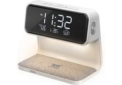 Promate Lumix-15W, 3-in-1 Digital Alarm Clock with 15W Wireless Charger, Dual Alarm, Nap Function, LED Display 3 Night Light Modes, iPhone, Galaxy