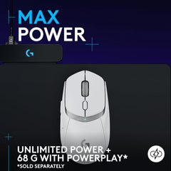 Logitech G309 Lightspeed Wireless Gaming Mouse, Lightweight, LIGHTFORCE Hybrid Switches, Hero 25K Sensor, 300+ Hour Battery Life with AA Battery, 6 Programmable Buttons, PC & Mac - White