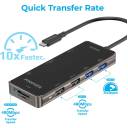 Promate USB-C Hub, 9-In-1 USB Type-C Adapter with 1000Mbps RJ45 Ethernet, 100W USB-C Power Delivery, 4K HDMI, 4 USB Ports, and TF/SD Card Slot for MacBook Pro, MacBook Air, XPS, Chromebook,PrimeHub-Go