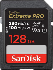 SanDisk 128GB SD Extreme Pro UHS-II Memory Card Works with Nikon Z8 Nikon Z6 II, Nikon Z9 Mirrorless Camera (SDSDXEP-128G-GN4IN) Bundle with 1 Everything But Stromboli 3.0 Micro & SDXC Card Reader