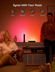 Smart LED Light Bars, Work with Alexa and Google Assistant, RGBICWW WiFi TV Backlights with Scene and Music Modes for Gaming, PC, Living Room Decoration, Black