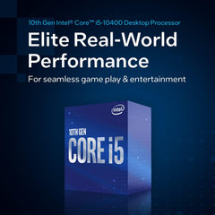 Core i5-10400 Desktop Processor 6 Cores up to 4.3 GHz LGA1200 (Intel 400 Series Chipset) 65W, Model Number: BX8070110400