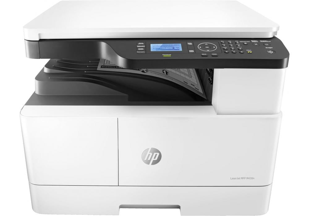 HP Laserjet MFP M438n (8AF43A) - Multifunction Printer: Print, A3/A4, Scan, Copy (Black; Up to 22 ppm; USB 2.0 + Gigabit Ethernet) HP Laserjet MFP M438n (8AF43A) - Multifunction Printer: Print, A3/A4, Scan, Copy (Black; Up to 22 ppm; USB 2.0 + Gigabit Ethernet)