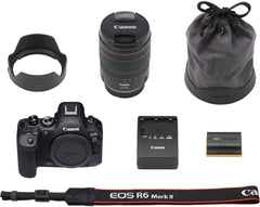 Canon EOS R6 Mark II Mirrorless Camera with 24-105mm f/4 Lens (5666C011) + 64GB Card + Case + Corel Photo Software + LPE6 Battery + Card Reader + More (INTL. Model)