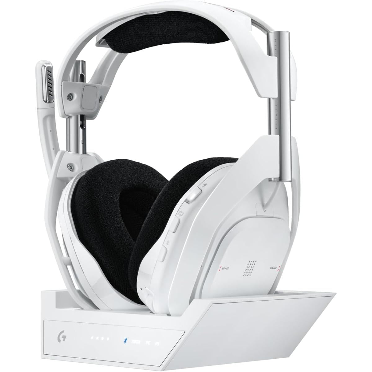 Logitech G Astro A50 X Omni-Platform Wireless Gaming Headset + Base Station for PS5, Xbox, PC: PLAYSYNC Video & Audio Switcher, HDMI 2.1 4K 120Hz VRR, <24 bit/48 kHz, 24hr Battery, 2.4GHz & BT - White | A50X | Logitech G Astro A50 X Omni-Platform Wireless Gaming Headset + Base Station for PS5, Xbox, PC: PLAYSYNC Video & Audio Switcher, HDMI 2.1 4K 120Hz VRR, <24 bit/48 kHz, 24hr Battery, 2.4GHz & BT - White | A50X |