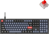 V6 Wired Custom Mechanical Keyboard, Full-Size QMK/VIA Programmable Macro with Hot-swappable Keychron K Pro Red Switch Compatible with Mac Windows Linux (Frosted Black-Translucent)