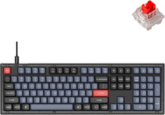 V6 Wired Custom Mechanical Keyboard, Full-Size QMK/VIA Programmable Macro with Hot-swappable Keychron K Pro Red Switch Compatible with Mac Windows Linux (Frosted Black-Translucent)