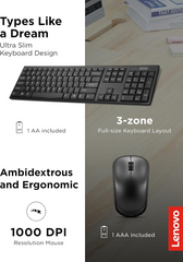 Lenovo100 Wireless Keyboard and Mouse Combo