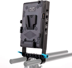 V-Mount Lock Battery Plate Power Supply Splitter Adapter with 15mm Rod Clamp + BMPCC 4K and 6K Locking DC Cable for Blackmagic Pocket Cinema Camera 4K/6K.