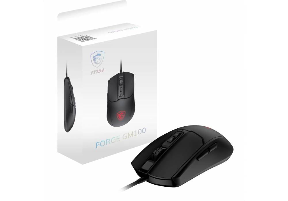 MSI Forge GM100 Gaming Mouse - 6400DPI Optical Sensor Balanced 10M Click Switch 7 Buttons 8ms Latency RGB LED 108g Wired MSI Forge GM100 Gaming Mouse - 6400DPI Optical Sensor Balanced 10M Click Switch 7 Buttons 8ms Latency RGB LED 108g Wired