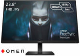 HP OMEN 24 Gaming Monitor, 23.8 Inch, 1920 x 1080 (FHD), IPS, Flat, 165Hz, 1ms, 300 nits, 99% sRGB, 1000:1, FreeSync Premium, DisplayPort and 2x HDMI 2.0, Eyesafe certified, Black - 780D9AS