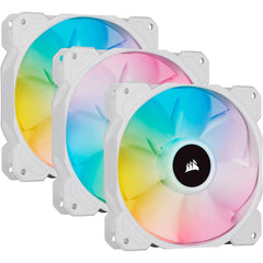 Corsair iCUE SP120 RGB ELITE 3IN1(White) PWM PC Low-Noise High & Performance Fans & w/ ICue Node Core Controller | SP120 RGB ELITE (White) | - CompuMe