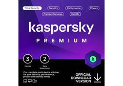 Kaspersky Premium Total Security 3 Devices Anti-Phishing and Firewall Unlimited VPN Password Manager Parental Controls 1 Year PC/Mac/Mobile