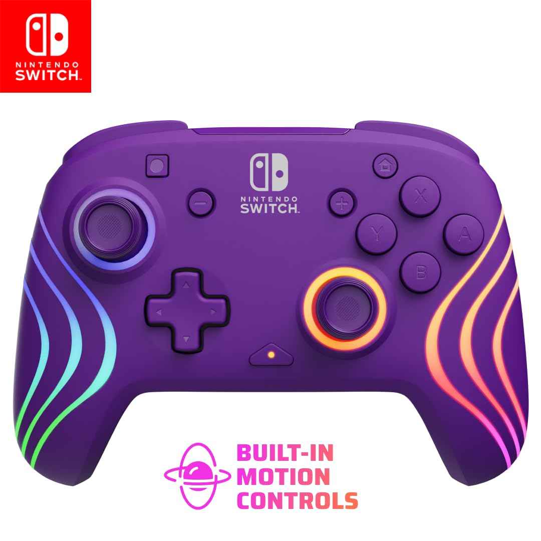 PDP Gaming Afterglow Wave Wireless Nintendo Switch Pro Controller - Officially Licensed