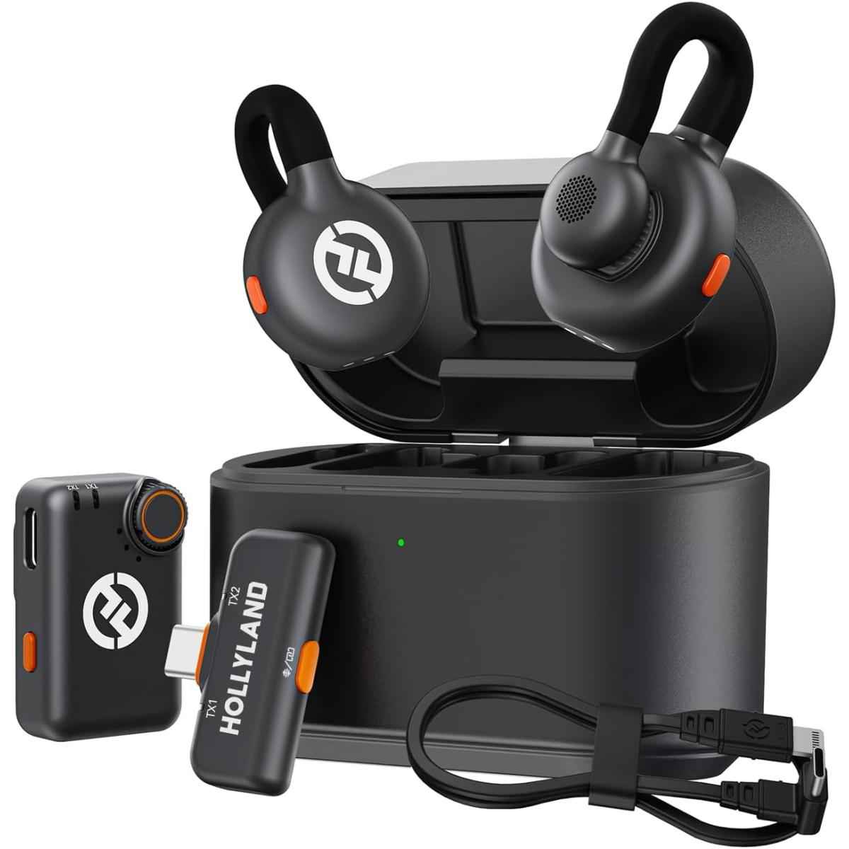 Hollyland Lark M2S Combo (Camera RX+USB-C RX+ Lightning Cable) Wireless Microphone for iPhone/Camera/Android/PC, Titanium Clip, Noise Cancelling, 30H Use, Vlog, Interview, Content Creation | Lark M2S |