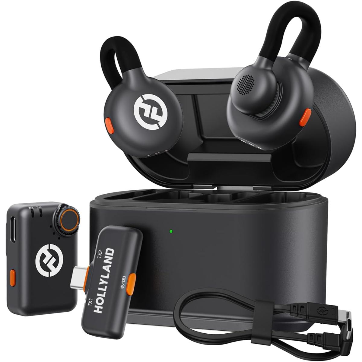 Hollyland Lark M2S Combo (Camera RX+USB-C RX+ Lightning Cable) Wireless Microphone for iPhone/Camera/Android/PC, Titanium Clip, Noise Cancelling, 30H Use, Vlog, Interview, Content Creation | Lark M2S | Hollyland Lark M2S Combo (Camera RX+USB-C RX+ Lightning Cable) Wireless Microphone for iPhone/Camera/Android/PC, Titanium Clip, Noise Cancelling, 30H Use, Vlog, Interview, Content Creation | Lark M2S |