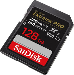 SanDisk 128GB SD Extreme Pro UHS-II Memory Card Works with Nikon Z8 Nikon Z6 II, Nikon Z9 Mirrorless Camera (SDSDXEP-128G-GN4IN) Bundle with 1 Everything But Stromboli 3.0 Micro & SDXC Card Reader