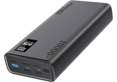 Promate Universal 20000mAh Ultra-Slim Power Bank with 20W USB-C Input/Output Port, QC 3.0 Output, USB-C Ports, LCD Display and Over-Heating Protection for Smartphones and Tablets, Bolt-20PD - Black