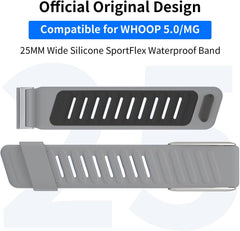3 Pack Silicone SportFlex Bands Compatible with WHOOP 5.0/MG Band for Men Women - Soft, Breathable & Comfortable, Adjustable Waterproof Replacement Wristbands Straps- Not Compatible with Gen 4