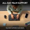 Logitech Wave Keys Wireless Ergonomic Keyboard with Cushioned Palm Rest, Comfortable Natural Typing, Easy-Switch, Bluetooth, Logi Bolt Receiver, for Multi-OS, Windows/Mac, AR Layout - Graphite