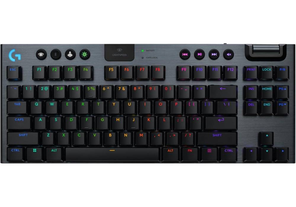 Logitech G915 X LIGHTSPEED TKL Clicky Wireless Gaming Keyboard – Clicky GL Low‑Profile Switches, Tri‑Mode Connectivity, KEYCONTROL Customization, LIGHTSYNC RGB, Aluminum Alloy Build, Black