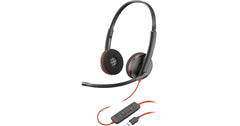 Poly Plantronics - Blackwire 3220 - Wired Dual-Ear (Stereo) Headset with Boom Mic - USB-C.
