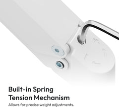 PS1D Wave White Dual Monitor Arm Stand Desk Mount - Fits up to 32 inches Monitors and up to 19.8lbs. VESA Compatibility and Integrated Cable Management