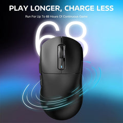ATTACK SHARK X3PRO 4K/8K Lightweight Wireless Gaming Mouse with Tri-Mode(Wired/2.4GHz/BT),PAW3395 Optical Sensor,26K DPI,Kailh GM8.0 Switch,Long Battery,7 Buttons for PC/Laptop/Win/Mac(Black)