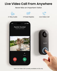 Video Doorbell WiFi Camera - Wired 2K Outdoor, 5G&2.4G WiFi, 4:3 Wide View Angle, Smart Detection, Local Storage, No Subscription Front Door Home Security, Customized Reolink Chime