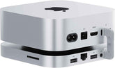 Mate Mini-A for Mac mini M4 Dock, 80Gbps Thunderbolt 5 Aluminum Alloy Stand with Dual M.2 PCle SSD Solts 8TB(4TB*2, Thunderbolt5*1、USB-A 3.0 * 2、2.5G LAN*1、SD4.0 * 1、Type-C(PD3.0)*1