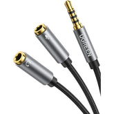 UGREEN Headphone Splitter for Computer 3.5mm Braided Audio Splitter Cable Microphone Stereo Jack Earphones Port Cord Gaming Headset to PC Laptop Adapter Black | 30619 | - CompuMe