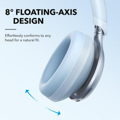 by Anker, Space One, Active Noise Cancelling Headphones, 2X Stronger Voice Reduction, 40H ANC Playtime, App Control, LDAC Hi-Res Wireless, Comfortable Fit, Clear Calls, Bluetooth 5.3 (Blue)