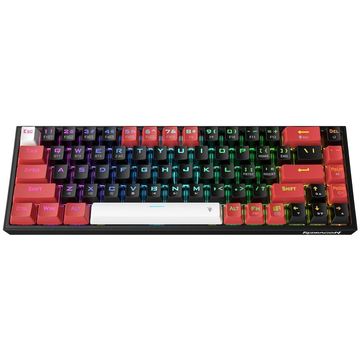 Redragon K631rgb Castor Pro Mechanical Gaming Keyboard, 68 Keys, Wireless 2.4g+bluetooth+wired Triple Mode Conne, Detachable Type C To Usb, Anti Ghosting, Huano Red Switch Redragon K631rgb Castor Pro Mechanical Gaming Keyboard, 68 Keys, Wireless 2.4g+bluetooth+wired Triple Mode Conne, Detachable Type C To Usb, Anti Ghosting, Huano Red Switch