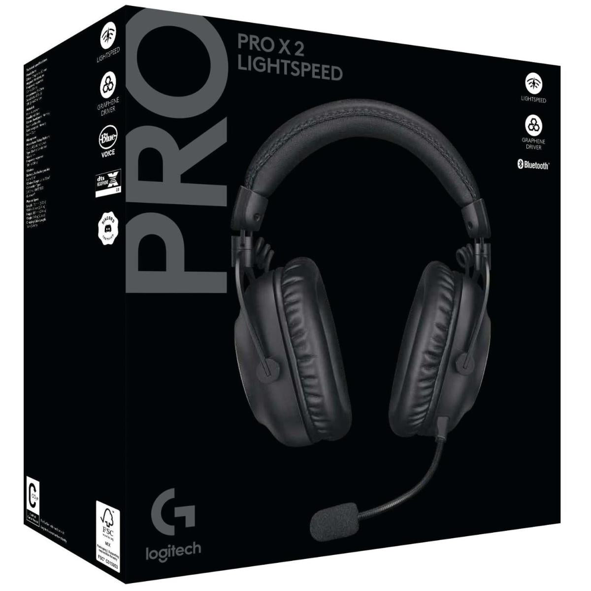 Logitech G PRO X 2 Lightspeed Wireless (Black) 7.1 Surround Gaming Headset, Tri Mode (Bluetooth/2.4GHz/3.5mm) Detachable Boom Mic, 50mm Graphene Drivers, DTS:X Headphone 2.0, Up To 50 Hours Battery, For PC, PS5, PS4 | G PRO X 2 Lightspeed Wireless Black | Logitech G PRO X 2 Lightspeed Wireless (Black) 7.1 Surround Gaming Headset, Tri Mode (Bluetooth/2.4GHz/3.5mm) Detachable Boom Mic, 50mm Graphene Drivers, DTS:X Headphone 2.0, Up To 50 Hours Battery, For PC, PS5, PS4 | G PRO X 2 Lightspeed Wireless Black |