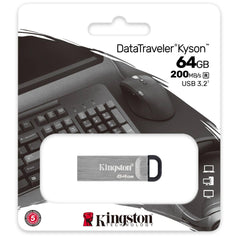 Kingston Datatraveler Kyson 64gb High Performance Usb 3.2 Metal Flash Drive - CompuMe