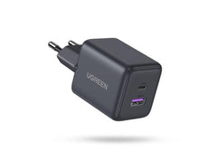 UGREEN X516 Nexode 30W 2-Port GaN Fast Charger USB-C PD & USB-A QC 3.0 EU Plug - Black