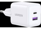 UGREEN X516 Nexode 30W 2-Port GaN Fast Charger USB-C PD & USB-A QC 3.0 EU Plug - White