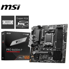 Msi Pro B650m P Am5 Ryzen 7000 Ddr5 Sata 6g 2x M.2 2.5g Lan 7.1 Audio Matx Motherboard - CompuMe