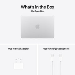 Apple MacBook Neo A18 Pro chip, 6Core CPU & 5Core GPU, 8GB & 512GB SSD, 13Inch, Silver - MHFC4AE/A