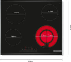 Bosch Built in Electric Ceramic Hob, Series 6, 60Cm, Black - PKF675FP2E
