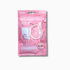 Remax Kiddy Series 2.4A Charger Set with iPhone Cable, 1Mm, White - RP-U95-IPH