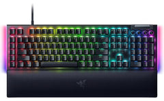 Razer BlackWidow V4 Mechanical 6 Dedicated Macro Keys Magnetic Wrist Rest Doubleshot ABS Keycaps Yellow Switches - Black