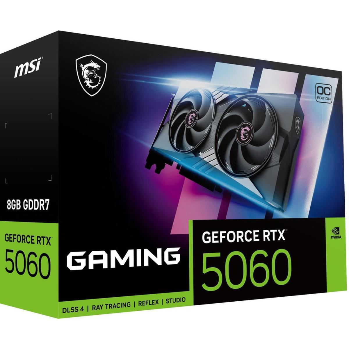 Msi Geforce Rtx 5060 Gaming Oc 8gb Gddr7 128 Bit Memory, 2625 Mhz Boost Clock, 28 Gbps Memory Speed, 3840 Cuda Cores, Pci Express Gen 5 X16 - CompuMe